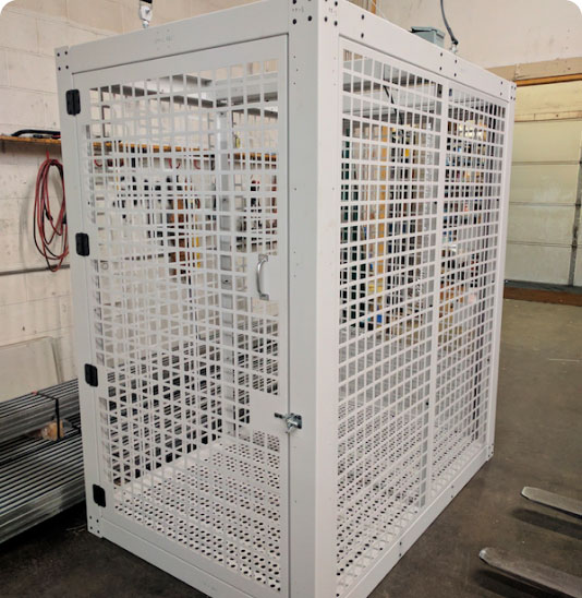 Overhead Security cage for office supplies