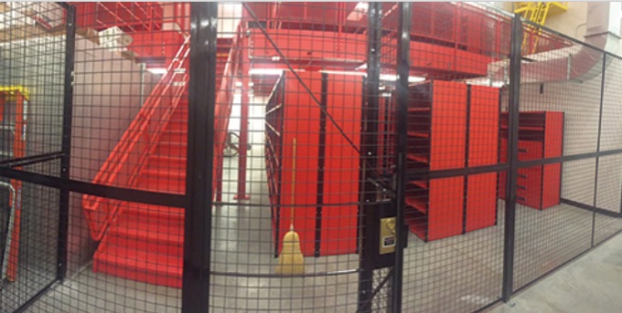 Smart Storage Systems Maryland Cage to secure access to mezzanine