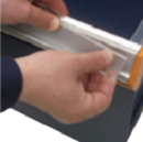 Protects identification labels from dust, grease and dirt